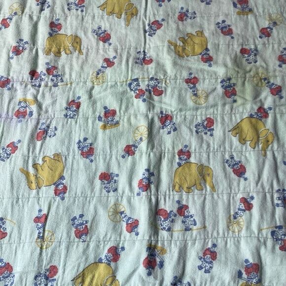 Vintage Handmade Baby Quilt clowns circus lap blanket 32x40 - Picture 2 of 7